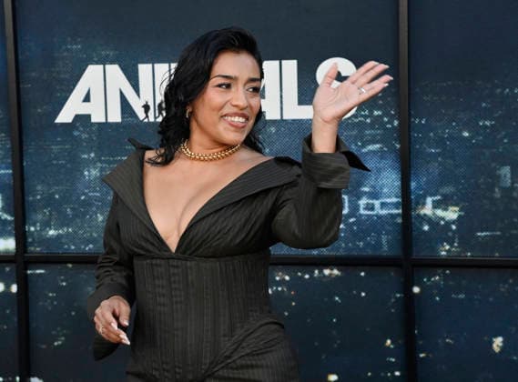 Cast member Adriana Paz attends the premiere of Netflix s political and psychological thriller Animals at the Westwood Village Theater in Los Angeles on Thursday, October 1, 2026. Storyline: Desperate to pay their son s ransom, a mayoral candidate and his wife resort to extreme measures, revealing dark secrets they never intended to bring to light. LAP2026100115 JIMxRUYMEN