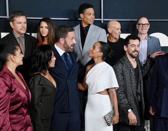 (L-R) Adriana Paz, Ben Affleck and Kerry Washington attend the premiere of Netflix s political and psychological thriller Animals at the Westwood Village Theater in Los Angeles on Thursday, October 1, 2026. Storyline: Desperate to pay their son s ransom, a mayoral candidate and his wife resort to extreme measures, revealing dark secrets they never intended to bring to light.  LAP2026100142 JIMxRUYMEN