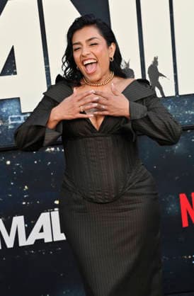 Cast member Adriana Paz attends the premiere of Netflix s political and psychological thriller Animals at the Westwood Village Theater in Los Angeles on Thursday, October 1, 2026. Storyline: Desperate to pay their son s ransom, a mayoral candidate and his wife resort to extreme measures, revealing dark secrets they never intended to bring to light.  LAP2026100108 JIMxRUYMEN