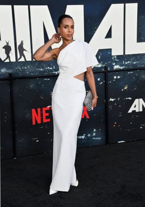 Cast member Kerry Washington attends the premiere of Netflix s political and psychological thriller Animals at the Westwood Village Theater in Los Angeles on Thursday, October 1, 2026. Storyline: Desperate to pay their son s ransom, a mayoral candidate and his wife resort to extreme measures, revealing dark secrets they never intended to bring to light.  LAP2026100119 JIMxRUYMEN