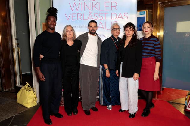 Eugene Boateng, Angela Winkler, Josef Ellers, Doris Dörrie, Via Jikeli, and Laura Tonke at the special screening of the film *Frau Winkler verlässt das Haus* at Cinema Paris, Berlin, October 1, 2026 Foto:xS.xGabschx xFuturexImagex winkler_6041