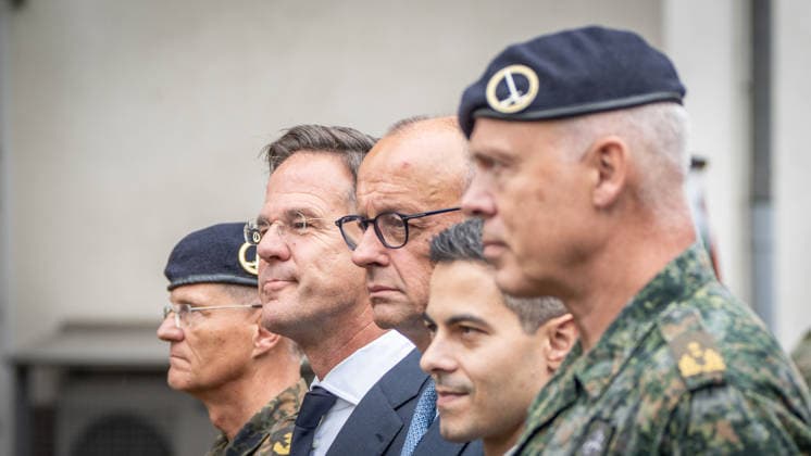Lieutenant General Peter Mirow, Mark Rutte, NATO Secretary General, Friedrich Merz, Federal Chancellor, Rob Jetten, Prime Minister of the Netherlands, Wilfred Rietdijk, Major