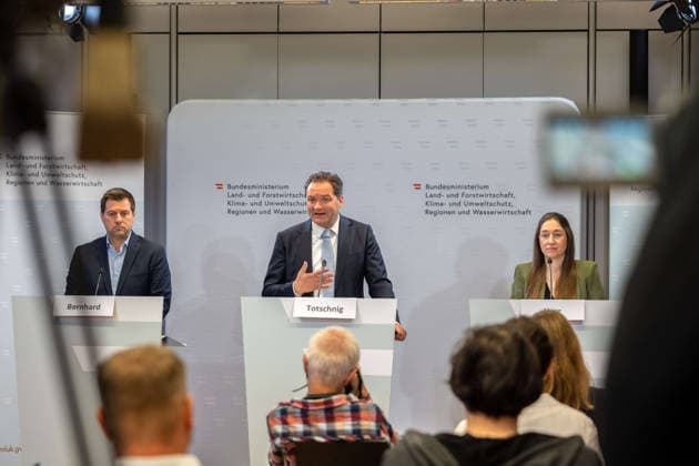 October 2, 2026: Press Conference at the Federal Ministry of Agriculture, Forestry, Climate, and Environmental Protection (BMLUK) with Michael Bernhard (NEOS), Member of the National Council and Federal Minister of Agriculture and Fore