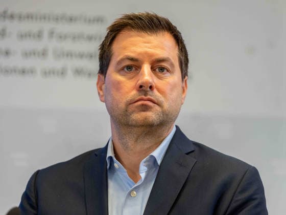 October 2, 2026 Press Conference: Michael Bernhard, NEOS Member of the National Council, at the press conference on October 2, 2026, to present the Water Withdrawal Registry at the Federal Ministry of Agriculture and Forestry, Climate and Environmental Protection, Regions, and Water Management in Vienna, Vienna, Austria