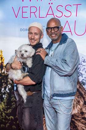 ABB FRAUWINKLER Dennis Ortmann Hund and Pierre Sanoussi Bliss on the red carpet at the special screening of the feature film *Frau Winkler Leaves the House* at the Cinema Paris in Berlin, October 1, 2026, Berlin, Germany