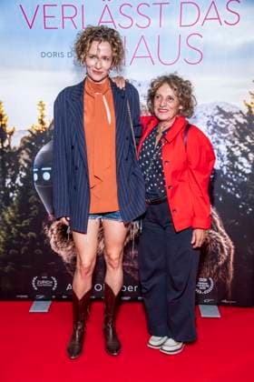 ABB FRAUWINKLER s Adina Vetter and Adriana Altaras on the red carpet at the special screening of the feature film *Frau Winkler Verlässt das Haus* at the Cinema Paris in Berlin on October 1, 2026, Berlin, Germany