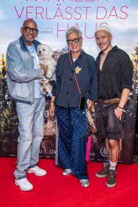 ABB FRAUWINKLER Pierre Sanoussi Bliss Hund Doris Doerrie Dennis Ortmann on the red carpet at the special screening of the feature film *Frau Winkler Verlässt das Haus* at the Cinema Parisl in Berlin, October 1, 2026, Berlin, Germany