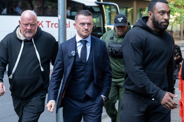 Tommy Robinson arrives at Southwark Crown Court LONDON, UNITED KINGDOM - OCTOBER 2: Tommy Robinson, real name Stephen Yaxley-Lennon, arrives at Southwark Crown Court in London, United Kingdom on October 2, 2026. Robinson is due to appear in court for an application hearing ahead of his trial on two charges of harassment causing fear of violence against two MailOnline journalists. He has pleaded not guilty. Thomas Krych Anadolu London United Kingdom. Editorial use only. Please get in touch for any other usage. Copyright: x2026xAnadoluxThomasxKrychx