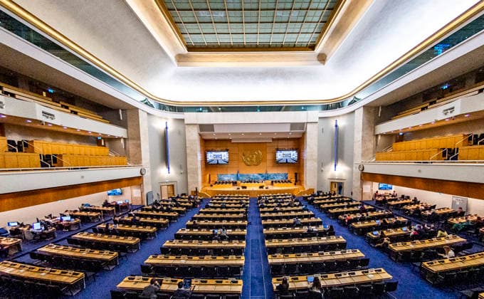 October 2, 2026, Geneva, Geneva, Switzerland: Geneva Switzerland, 10 02 2026: Atmospheric shot of the Assembly Hall during the Geneva Environment Network Meetings (Human Rights) and which which concerns the 63rd session of the Human Rights Council and which was held at United Nations of Geneva in Geneva. Geneva Switzerland - ZUMAd206 20261002_zip_d206_016 Copyright: xEricxDubostx