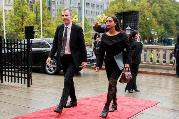 Ceremonial Opening of the Storting, Oslo, October 2, 2026. Minister of Digitalization and Public Administration Torgeir Eikstad Micaelsen and Minister of Transportation Kamzy Gunaratnam on their way to the ceremonial opening of the 171st Storting. Photo: Jonas Been Henriksen, NTB, Oslo, Norway wfNIAhlDpaY EDITORIAL USE ONLY Ref POLwfNIAhlDpaY jpg  Copyright: xJonasxBeenxHenriksenx xNTBx
