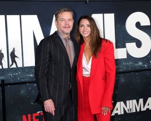 Matt Damon, Luciana Damon at arrivals for ANIMALS Premiere, Westwood Village Theatre, Los Angeles, CA, October 01, 2026. Photo By: Priscilla Grant Everett Collection ANIMALS Premiere PUBLICATIONXNOTxINxCANxCHNxFRAxITAxJPNxNORxPOLxRUSxESPxUKxUSA
