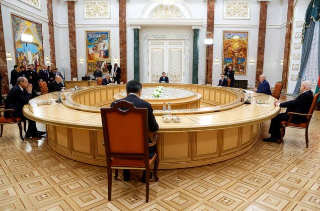 BELARUS, MINSK - OCTOBER 2, 2026: Alexander Lukashenko (2nd R), President of Belarus, attends a meeting with the heads of government of the Eurasian Economic Union at the Independence Palace Minsk Belarus  - ZUMAt113 20261002_zaa_t113_150 Copyright: xDmitryxAstakhovx
