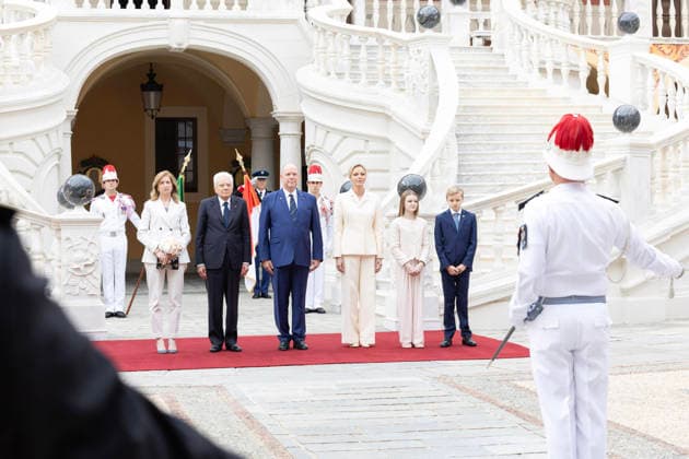 October 2, 2026, Principato Di Monaco: A handout picture, provided by Quirinale Press Office, shows Italian President of the Republic Sergio Mattarella and his daughter Laura at the Prince s Palace, with Prince Albert II of Monaco and Princess Charlene, Monaco, 2 October 2026. ANSA Ammendola +++ ANSA PROVIDES ACCESS TO THIS HANDOUT PHOTO TO BE USED SOLELY TO ILLUSTRATE NEWS REPORTING OR COMMENTARY ON THE FACTS OR EVENTS DEPICTED IN THIS IMAGE - NO ARCHIVING - NO LICENSING - NPK Principato Di Monaco  - ZUMAa110 20261002_zaf_a110_007 Copyright: xQuirinalexPressxOffice Francescox