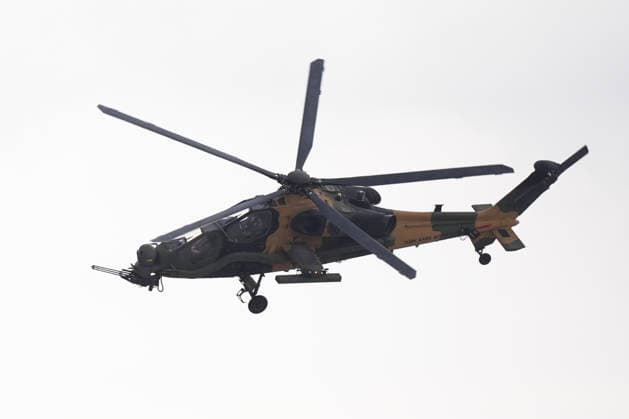 TEKNOFEST Southeast in Turkiye s Sanliurfa SANLIURFA, TURKIYE - OCTOBER 02: Gendarmerie Atak Helicopters perform demonstration flight at the TEKNOFEST Southeast, world s largest aviation, space, and technology festival continues at the Sanliurfa GAP Airport for its 15th edition in Sanliurfa, Turkiye on October 02, 2026. Bunyamin Celik Anadolu Sanliurfa Turkey. Editorial use only. Please get in touch for any other usage.  Copyright: x2026xAnadoluxBunyaminxCelikx