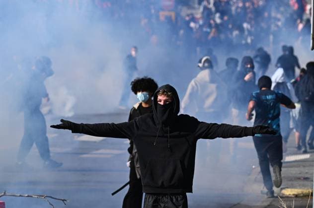 RECORD DATE NOT STATED HIGH SCHOOL STUDENT PROTEST PHOTOPQR SUD OUEST High school student protest in La Rochelle, October 2, 2026 PHOTO BY XAVIER LEOTY France Fires have broken out at several schools in France as students protest by blocking access to educational institutions nationwide over school funding and learning conditions France Copyright: xPHOTOPQR SUDxOUEST MAXPPPxXAVIERxLEOTYx 20261002SDO1085 20261002SDO1085