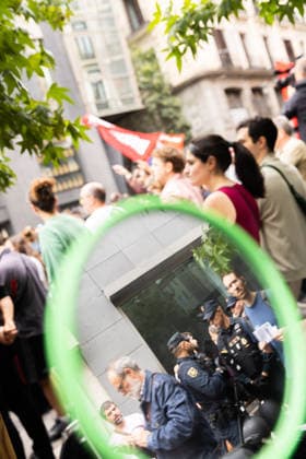 October 2, 2026, Madrid, Madrid, SPAIN: Thousands of people from Madrid gather in front of the Congress of Deputies while the decrees on the protection of the right to housing and against real estate speculation are debated. The right-wing parties (PP, VOX, JUNTS) promise to overthrow the initiatives that were negotiated with the Tenants Union that maintains a camp of 1,200 stores in Puerta del Sol. Madrid SPAIN  - ZUMAl221 20261002_zip_l221_018 Copyright: xIgnacioxLopezxIsasmendix