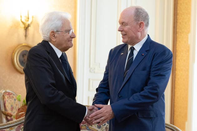 October 2, 2026, Monte Carlo, Rome, Principality of Monaco: President of the Republic Sergio Mattarella with Prince Albert II of Monaco during the state visit, Monte Carlo, 02 10 2026 Monte Carlo Principality of Monaco - ZUMAa289 20261002_zia_a289_055 Copyright: xAmmendolaxUffxStampax xAgfx