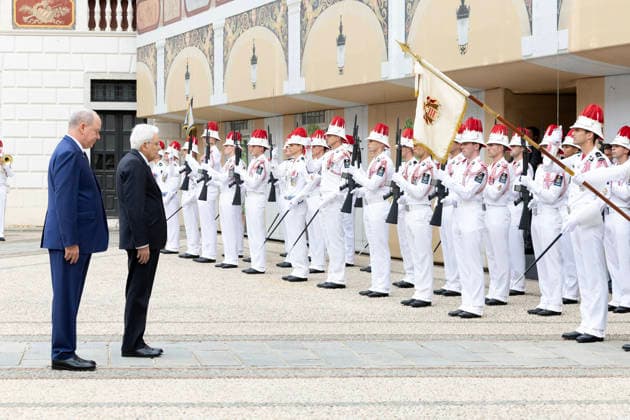 October 2, 2026, Monte Carlo, Rome, Principality of Monaco: President of the Republic Sergio Mattarella with Prince Albert II of Monaco during the state visit, Monte Carlo, 02 10 2026 Monte Carlo Principality of Monaco  - ZUMAa289 20261002_zia_a289_058 Copyright: xAmmendolaxUffxStampax xAgfx