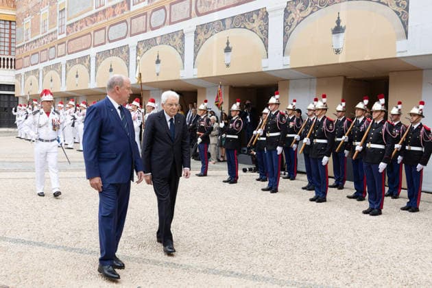 October 2, 2026, Monte Carlo, Rome, Principality of Monaco: President of the Republic Sergio Mattarella with Prince Albert II of Monaco during the state visit, Monte Carlo, 02 10 2026 Monte Carlo Principality of Monaco - ZUMAa289 20261002_zia_a289_064 Copyright: xAmmendolaxUffxStampax xAgfx