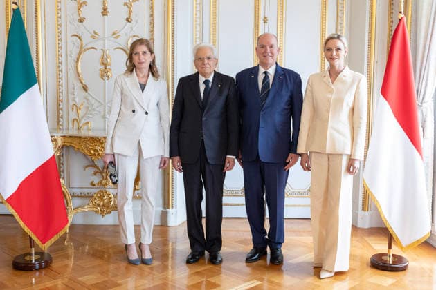 October 2, 2026, Monte Carlo, Rome, Principality of Monaco: President of the Republic Sergio Mattarella, Laura Mattarella, Prince Albert II of Monaco and Princess Charlene of Monaco during the State Visit, Monte Carlo, 02 10 2026 Monte Carlo Principality of Monaco  - ZUMAa289 20261002_zia_a289_066 Copyright: xAmmendolaxUffxStampax xAgfx