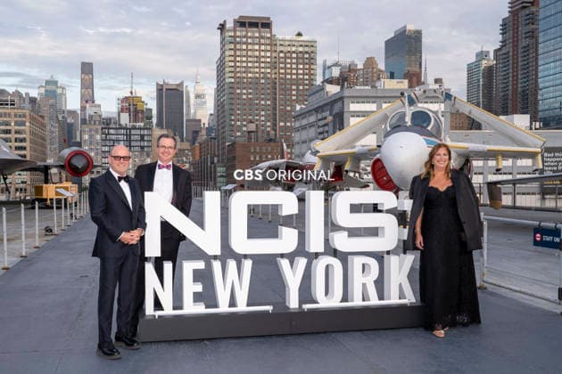October 1, 2026, New York, New York, USA: DAVID STAPF, BRYAN SEABURY and AMY REISENBACH attend the CBS, NCIS New York Premiere at the USS Intrepid Museum in New York. 1 October 2026 New York USA - ZUMAa265 20261001_zep_a265_068 Copyright: xEricxAcquayex