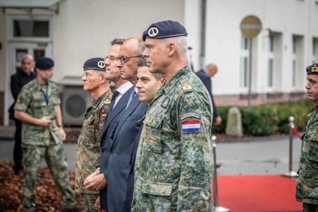 Lieutenant General Peter Mirow, Mark Rutte, NATO Secretary General, Friedrich Merz, Federal Chancellor, Rob Jetten, Prime Minister of the Netherlands, Wilfred Rietdijk, Major