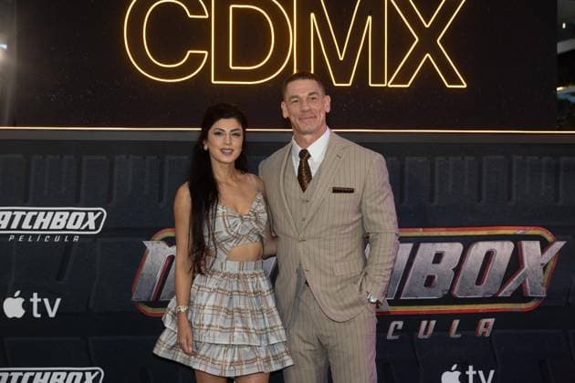 NAUCALPAN, M - OCTOBER 1: Shay Shariatzadeh and John Cena at the fan event for Matchbox: The Movie at the Toreo Parque Central shopping mall in Naucalpan, Mexico on October 1, 2026. Copyright: xMatchbox:xThexMoviex