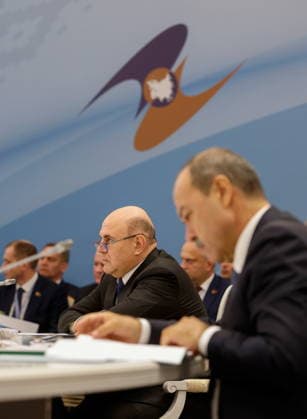 BELARUS, MINSK - OCTOBER 2, 2026: Mikhail Mishustin, Russia s Prime Minister, attends an expanded meeting of the Eurasian Intergovernmental Council Minsk Belarus  - ZUMAt113 20261002_zaa_t113_212 Copyright: xDmitryxAstakhovx