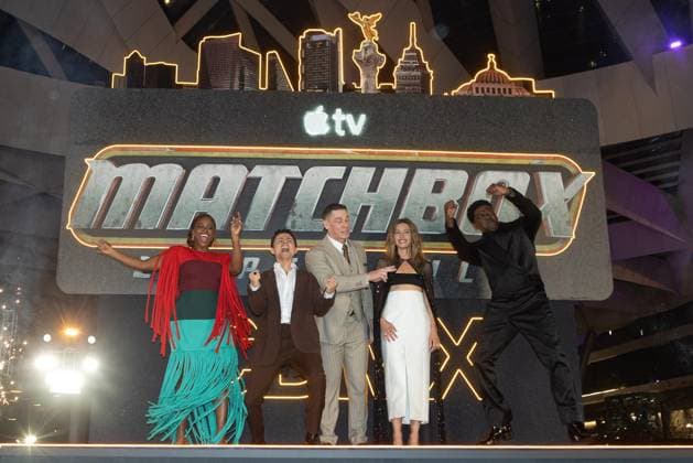 NAUCALPAN, M - OCTOBER 1: Teyonah Parris, Arturo Castro, John Cena, Jessica Biel, and Sam Richardson at the fan event for Matchbox: The Movie at the Toreo Parque Central shopping mall in Naucalpan, Mexico on October 1, 2026. Copyright: xMatchbox:xThexMoviex