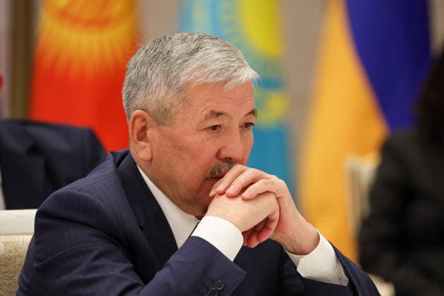 BELARUS, MINSK - OCTOBER 2, 2026: Adylbek Kasymaliev, Kyrgyzstan s Prime Minister Head of the Presidential Administration, attends an expanded meeting of the Eurasian Intergovernmental Council. Alexander Ryumin TASS 98668971