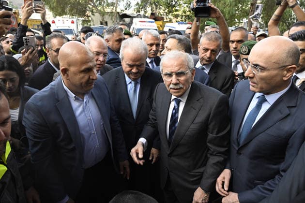 Lebanese Prime Minister Nawaf Salam NABATIEH, LEBANON - OCTOBER 02: Lebanese Prime Minister Nawaf Salam and his accompanying delegation visit Lebanese city of Nabatieh, which Israel has frequently targeted with attacks on its towns and villages despite the ceasefire, on October 02, 2026. Houssam Shbaro Anadolu Nabatieh Lebanon. Editorial use only. Please get in touch for any other usage.  Copyright: x2026xAnadoluxHoussamxShbarox