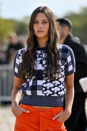 PFW Loewe Outside Arrivals Beau Gadsdon arriving at the Loewe show during Paris Fashion Week, in Paris, France on 2 October 2026. Photo by Julien Reynaud APS-Medias ABACAPRESS.COM Paris France  Copyright: xReynaudxJulien APS-Medias ABACAx