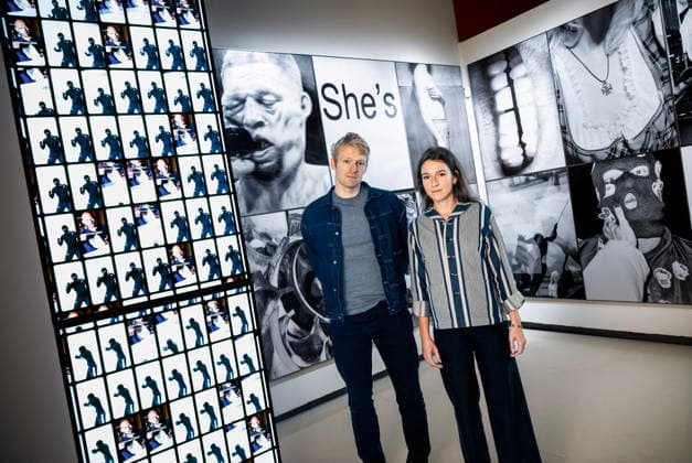 STOCKHOLM 20261002 Jakob Ganslmeier and Ana Zibelnik with the work Bereitschaft at Fotografiska’s exhibition Harder Better Faster Stronger Are Men OK STOCKHOLM SWEDEN x10090x  Copyright: xClaudioxBresciani TTx NY UTSTÄLLNING FOTOGRAFISKA LggIlMu58YI