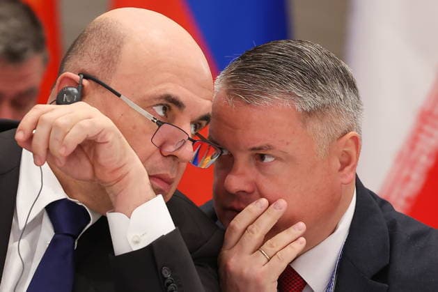 BELARUS, MINSK - OCTOBER 2, 2026: Mikhail Mishustin (L), Russia s Prime Minister, attends an expanded meeting of the Eurasian Intergovernmental Council Minsk Belarus  - ZUMAt113 20261002_zaa_t113_276 Copyright: xAlexanderxRyuminx