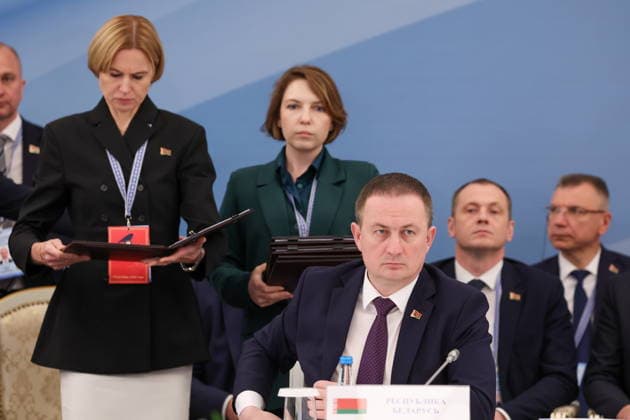 BELARUS, MINSK - OCTOBER 2, 2026: Alexander Turchin, Prime Minister of Belarus, and his deputy Natalia Petkevich (R-L front) attend an expanded meeting of the Eurasian Intergovernmental Council Minsk Belarus - ZUMAt113 20261002_zaa_t113_286 Copyright: xAlexanderxRyuminx