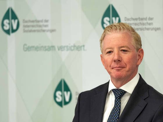 October 2, 2026 Press Conference: Health Austria; Peter McDonald, Chairman of the Board of Directors of the Austrian Health Insurance Fund, at the press conference on October 2, 2026, marking the 5-year anniversary of the PVE Sonnwendviertel—medical care and psychosocial support under one roof at the PVE Sonnwendviertel in Vienna, Vienna, Austria
