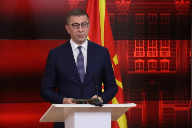 EU Commission President Ursula von der Leyen meets Prime Minister Hristijan Mickoski in Skopje SKOPJE, NORTH MACEDONIA - OCTOBER 2: European Commission President Ursula von der Leyen (not seen) and Prime Minister of North Macedonia Hristijan Mickoski hold a joint press conference following their bilateral meeting at the Government Building in Skopje, North Macedonia on October 2, 2026. Von der Leyen visited Skopje as part of her Western Balkans tour to discuss EU accession progress and regional cooperation. Umeys Sulejman Anadolu Skopje North Macedonia. Editorial use only. Please get in touch for any other usage. Copyright: x2026xAnadoluxUmeysxSulejmanx