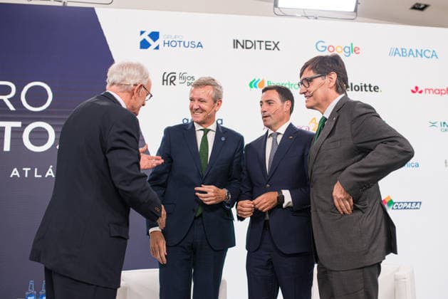 Second day of the La Toja Vínculo Atlántico Forum I D The president of Spain’s Economic and Social Council (CES), Antón Costas, the president of the Xunta de Galicia, Alfonso Rueda; the Lehendakari, Imanol Pradales; and the president of the Generalitat, Salvador Illa, during the La Toja Vínculo Atlántico Forum on October 2, 2026, in O Grove, Pontevedra, Galicia, Spain. The La Toja Vínculo Atlántico Forum is a renowned annual forum for debate and reflection focused on the defense of liberal democracy, the Atlantic partnership, and international cooperation. Founded in 2019 on the initiative of Josep Piqué, Amancio López Seijas, and the Hotusa Group, it brings together prominent political and business leaders, academics, and representatives Copyright: xElenaxFernandezx 7815498