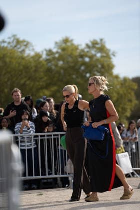 IPA89217519 - Paris, France, October 2, 2026. Guests arrive at the LOEWE Spring Summer 2027 fashion show during Paris Fashion Week Pictured: guest  Copyright: xGINEVRAxFATARELLAx xx IPA89217519