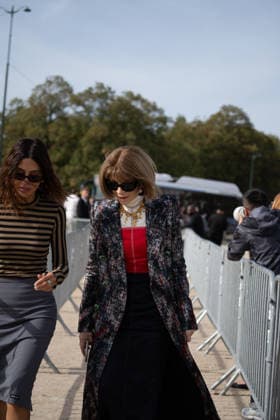 IPA89217311 - Paris, France, October 2, 2026. Guests arrive at the LOEWE Spring Summer 2027 fashion show during Paris Fashion Week Pictured: Anna Wintour  Copyright: xGINEVRAxFATARELLAx xx IPA89217311