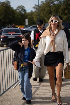 IPA89217513 - Paris, France, October 2, 2026. Guests arrive at the LOEWE Spring Summer 2027 fashion show during Paris Fashion Week Pictured: guest  Copyright: xGINEVRAxFATARELLAx xx IPA89217513