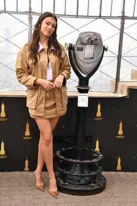 NEW YORK, NY - OCTOBER 1: Amber Midthunder pictured during a visit at the Empire State Building Ahead of the Release of Mike Flannigan s Carrie on October 1, 2026 in New York City. Credit: Credit: AdMedia New York City USA - ZUMAa123 20261001_zaa_a123_341 Copyright: xJohnxFyckex