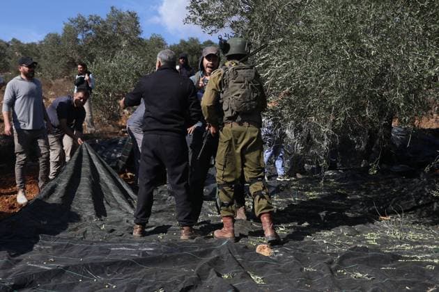 October 2, 2026, Nablus, Palestine, State of: BEITA, NABLUS, PALESTINE Ã¢â‚¬ OCTOBER 2, 2026: Israeli settlers and Israeli forces attacked Palestinian farmers while they were picking olives in the Jabal Al-Arma area, east of Beita, south of Nablus. Settlers fired live ammunition toward the farmers, with no injuries reported. According to the Palestinian Red Crescent Society, Israeli forces also beat a 46-year-old Palestinian farmer during raids on olive farms in Beita. Witnesses told Anadolu that Israeli forces fired stun grenades and tear gas at farmers in the Jabal Al-Arma area, forcing them to leave. The olive harvest begins in early October and continues through the end of November, making it an important agricultural and economic se - ZUMAq101 20261002_zna_q101_069 Copyright: xSalmanxMohsenxAlkhatibx