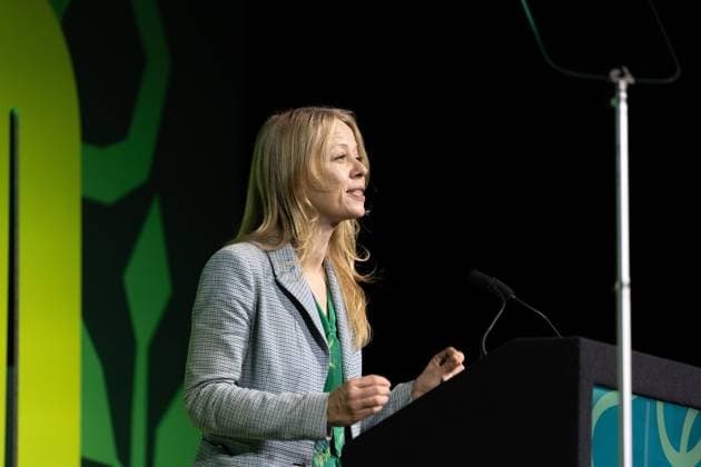 October 2, 2026, Brighton, United Kingdom: Brighton MP Sian Berry speaks on day one of the Green Party Conference in Brighton.The Green Party hold their annual Party Conference in Brighton Brighton United Kingdom  - ZUMAs197 20261002_aaa_s197_039 Copyright: xPhilxLewisx