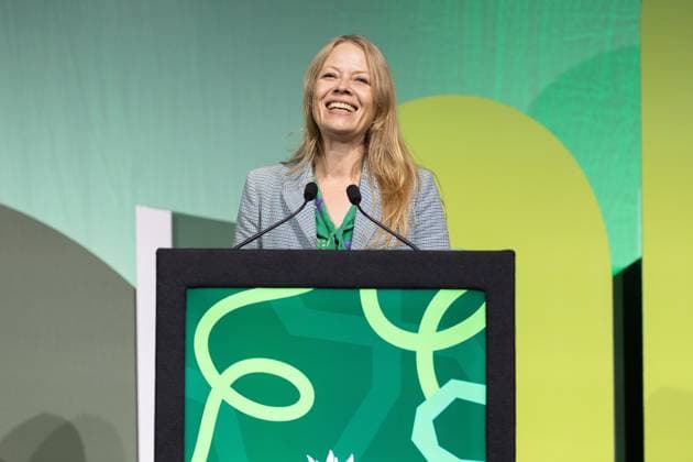 October 2, 2026, Brighton, United Kingdom: Brighton MP Sian Berry speaks on day one of the Green Party Conference in Brighton.The Green Party hold their annual Party Conference in Brighton Brighton United Kingdom  - ZUMAs197 20261002_aaa_s197_040 Copyright: xPhilxLewisx