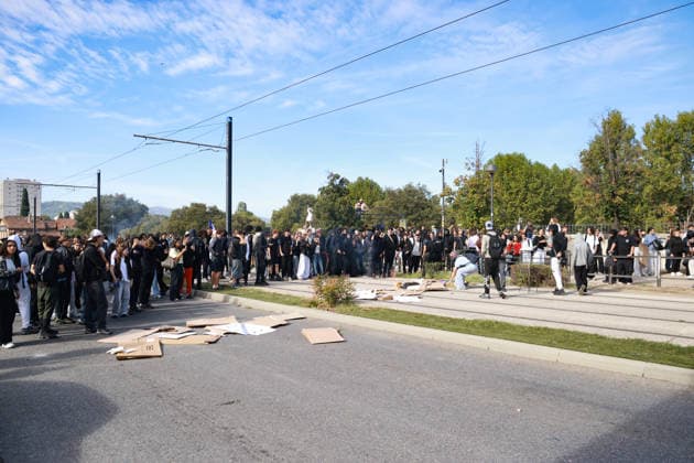 Blockade of the Joliot Curie Sixth Form College in Aubagne by pupils on 2 October 2026 - 02 11 2026 - France Bouches-du-Rhone Marseille - SylvainxRostaingx xLexPictorium LePictorium_0341582