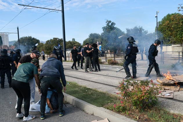 Arrest of two young people by the police. Blockade of the Joliot Curie Sixth Form College in Aubagne by pupils on 2 October 2026 - 02 11 2026 - France Bouches-du-Rhone Marseille - SylvainxRostaingx xLexPictorium LePictorium_0341596