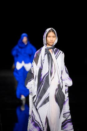 PFW - Issey Miyake Runway Models walks during Issey Miyake Women s Spring Summer 2027 collection fashion show as part of the Paris Fashion Week, in Paris on October 2, 2026. Photo by Eliot Blondet ABACAPRESS.COM Paris France France  Copyright: xBlondetxEliot ABACAx
