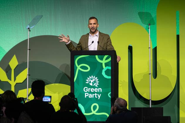 Green Party Conference, Brighton, UK 2 October 2026 Green Party leader Zack Polanski delivers a speech at the Green Party Conference in Brighton, UK, on 2 October 2026., Credit:Pete Speller Avalon  Copyright: xPetexSpellerx xAvalonx 1140077442