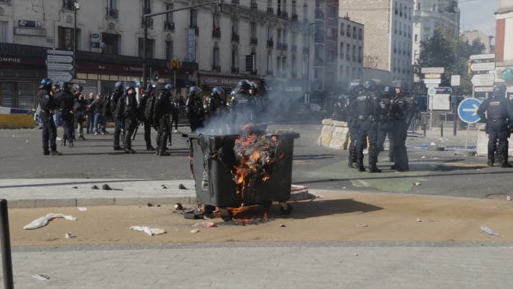 Clashes During Student Protest - Pantin Videograbs - Clashes between students and police during a student protest in Pantin, near Paris, France, on October 2, 2026. Since late September, students have been organizing protests outside their schools to highlight various issues, ranging from class schedules and class sizes to teacher shortages and excessive heat in classrooms during this year’s heat waves. These protests began in Île-de-France, the Paris region, but have now spread to other cities across the country. Photo by CLPRESS ABACAPRESS.COM Pantin France  Copyright: xCLPRESS ABACAx